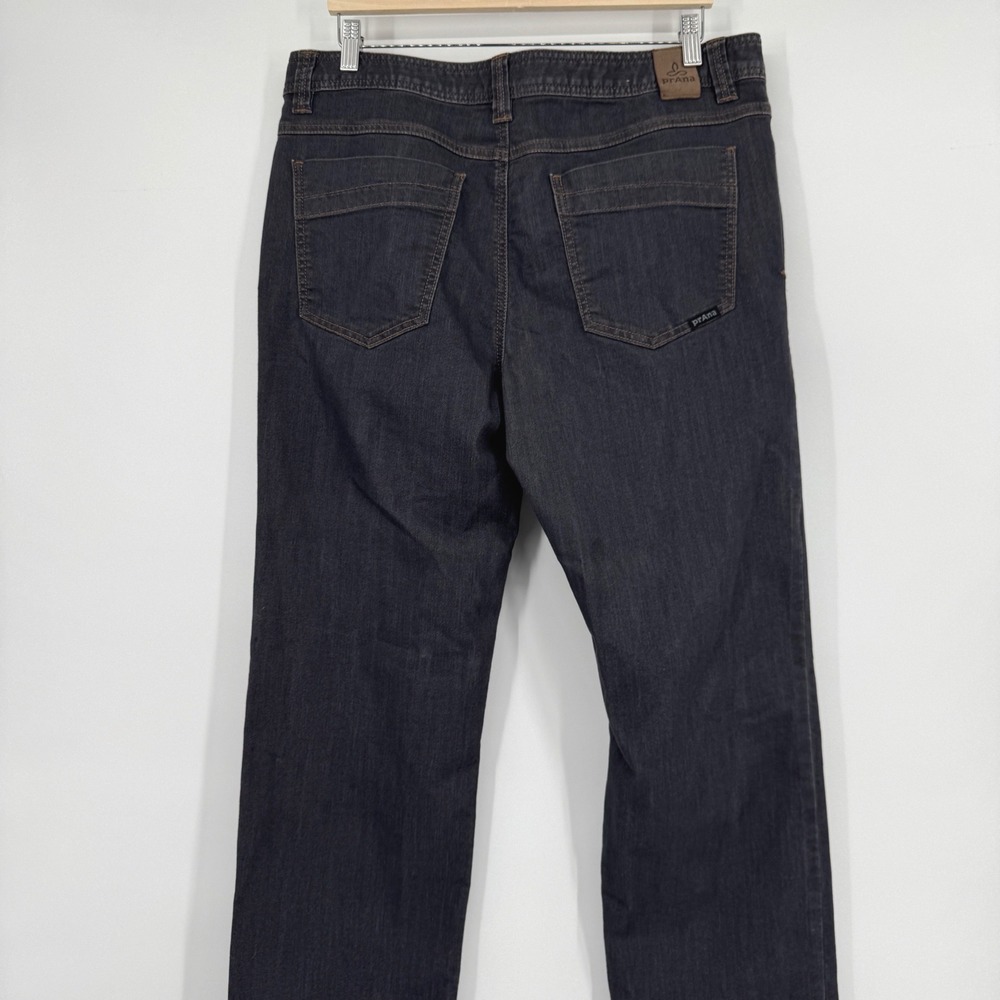 Prana Slim Fit Bridger Jeans Mens 35x32 Dark Wash Blue Organic Cotton M4BD32315 - Picture 4 of 10